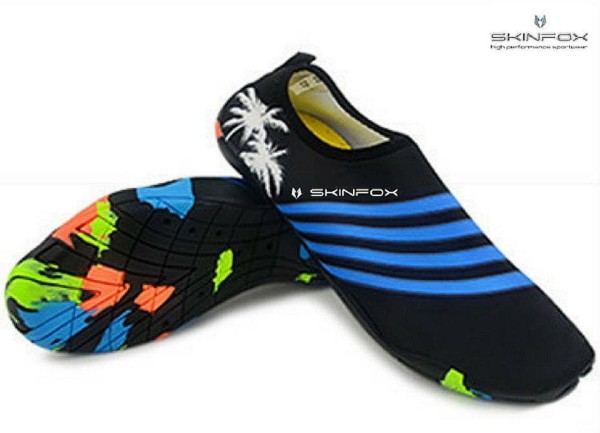 SKINFOX Beachrunner GJ256 bleu STRIPES taille 35-47 chaussure de bain chaussure de plage chaussure de planche SUP