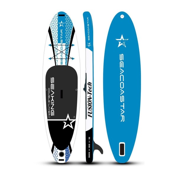 SEACOASTAR SEAKING CARBON-SET (325x80x15) paddle board SUP double couche bleu